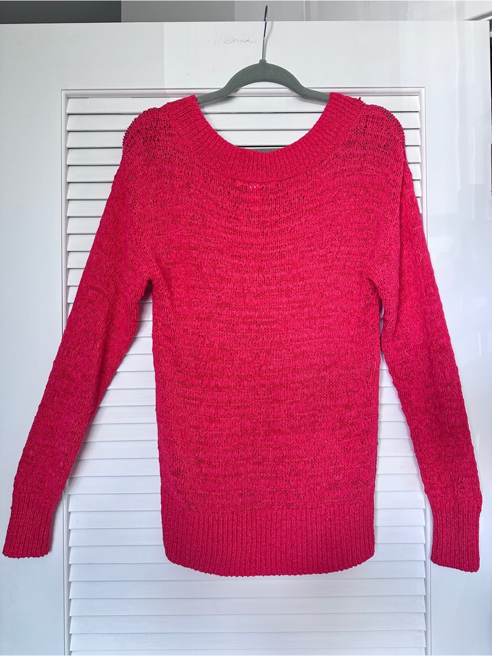 Y2K Victoria's Secret Hot Coral Pink Scoop Neck Knit Sweater Size L - Picture 9 of 15